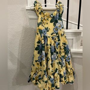 Yellow Floral Janie and Jack Dress Size 8